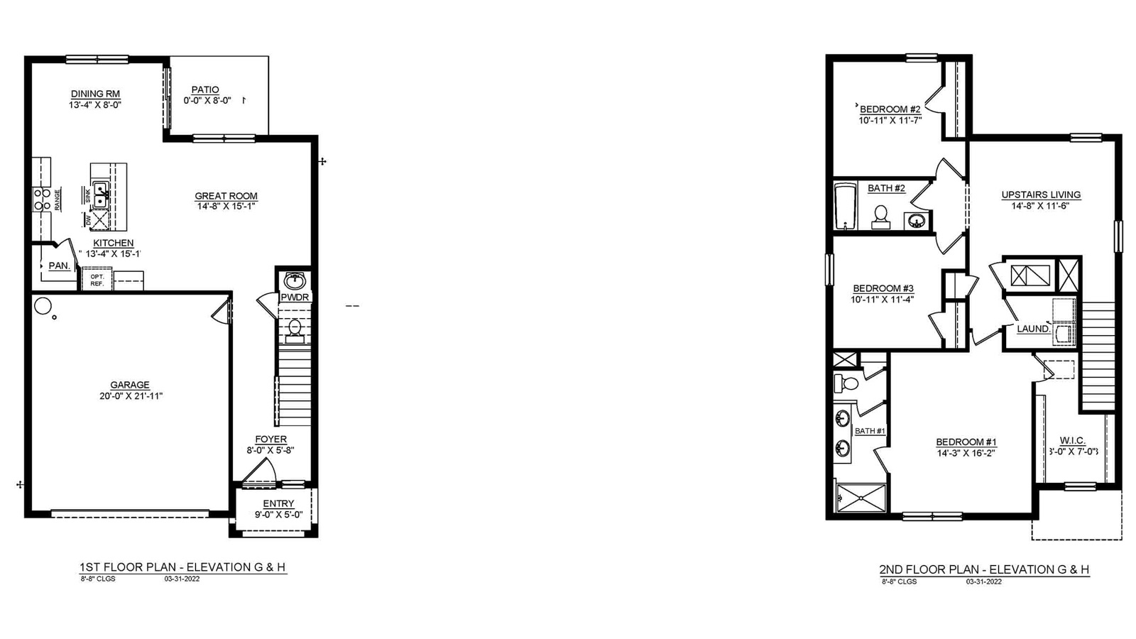 Two-story floor plan of 8709 SW 46th Ave showing both levels — the Darwin layout